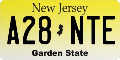 NJ license plate A28NTE