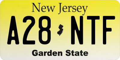 NJ license plate A28NTF