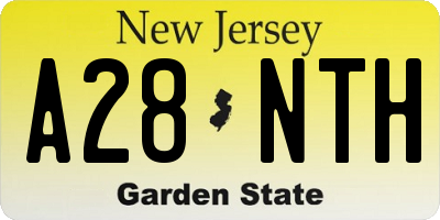 NJ license plate A28NTH