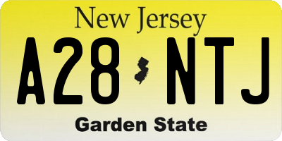 NJ license plate A28NTJ