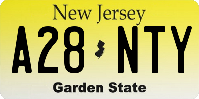 NJ license plate A28NTY