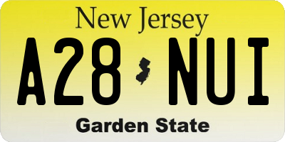 NJ license plate A28NUI