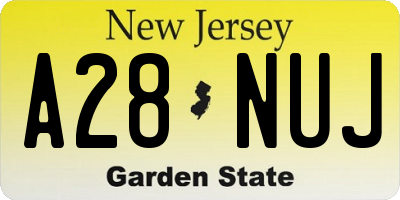 NJ license plate A28NUJ