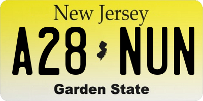 NJ license plate A28NUN