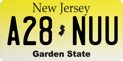 NJ license plate A28NUU