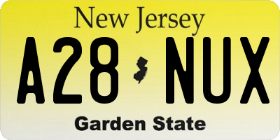 NJ license plate A28NUX