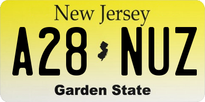 NJ license plate A28NUZ
