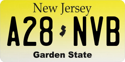 NJ license plate A28NVB