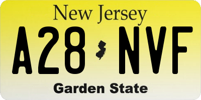 NJ license plate A28NVF