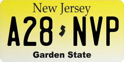 NJ license plate A28NVP