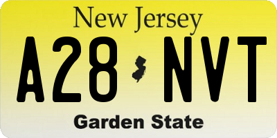 NJ license plate A28NVT