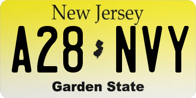 NJ license plate A28NVY