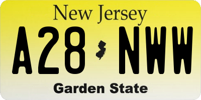 NJ license plate A28NWW
