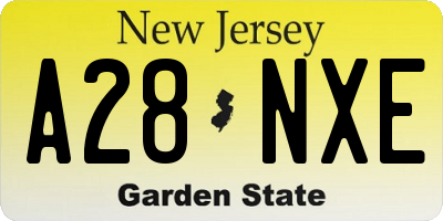 NJ license plate A28NXE