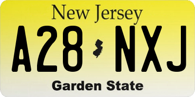 NJ license plate A28NXJ