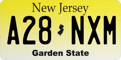 NJ license plate A28NXM