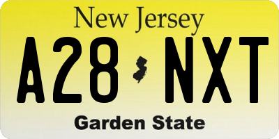 NJ license plate A28NXT