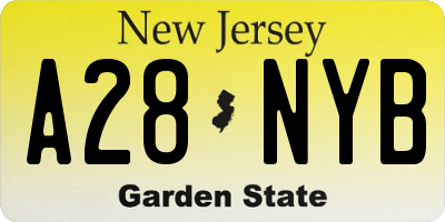 NJ license plate A28NYB
