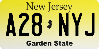 NJ license plate A28NYJ