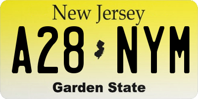 NJ license plate A28NYM