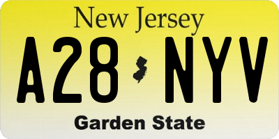 NJ license plate A28NYV