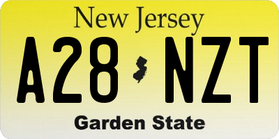 NJ license plate A28NZT