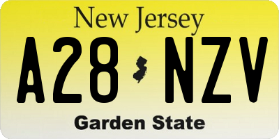 NJ license plate A28NZV