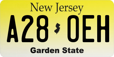 NJ license plate A28OEH
