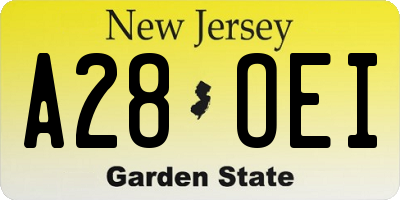 NJ license plate A28OEI