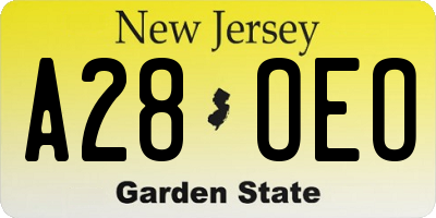NJ license plate A28OEO