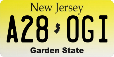 NJ license plate A28OGI