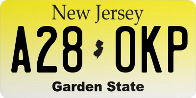NJ license plate A28OKP