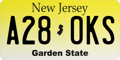 NJ license plate A28OKS
