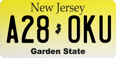 NJ license plate A28OKU
