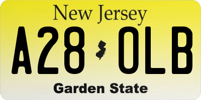 NJ license plate A28OLB