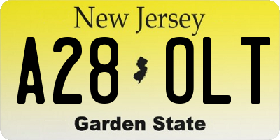 NJ license plate A28OLT