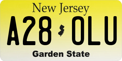 NJ license plate A28OLU