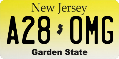 NJ license plate A28OMG