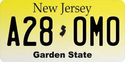 NJ license plate A28OMO