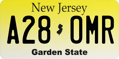 NJ license plate A28OMR
