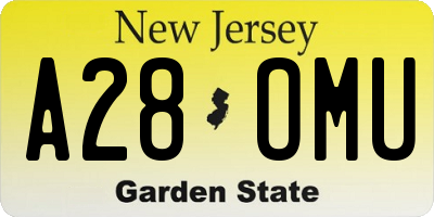NJ license plate A28OMU