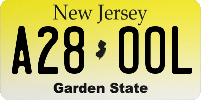 NJ license plate A28OOL