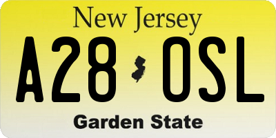 NJ license plate A28OSL