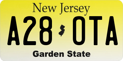 NJ license plate A28OTA