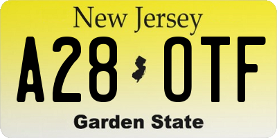 NJ license plate A28OTF