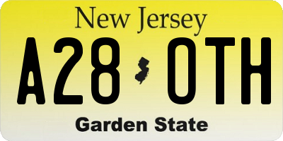 NJ license plate A28OTH