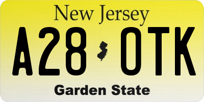 NJ license plate A28OTK