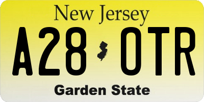 NJ license plate A28OTR