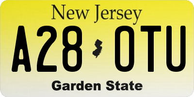 NJ license plate A28OTU