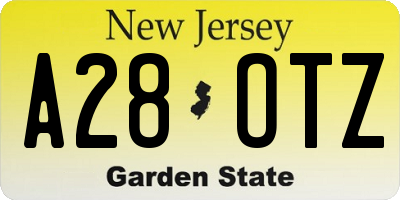 NJ license plate A28OTZ